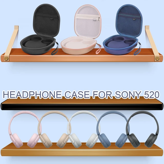 Alt view image 2 of 7 - Hard Headphone Case for Sony WH-CH520 / JBL Tune Live 670NC, Blue Protective Carring Storage Case for Over-Ear Headphones, with Handle Strap & Mesh Pocket