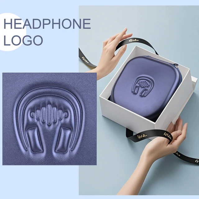Alt view image 4 of 7 - Hard Headphone Case for Sony WH-CH520 / JBL Tune Live 670NC, Blue Protective Carring Storage Case for Over-Ear Headphones, with Handle Strap & Mesh Pocket