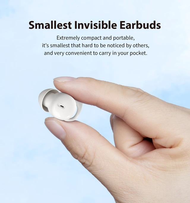 Alt view image 4 of 7 - Invisible Sleep Headphones,Sleep Earbuds for Side Sleepers (White) Small Comfortable Noise Blocking Sleep Earphones,Bluetooth 5.3 Wireless Earbuds,Hidden in-Ear Ear Buds for Sleeping
