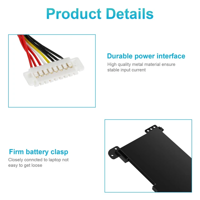 Alt view image 6 of 7 - B31N1637 Battery Replacement for ASUS VivoBook X510 X510U X510UQ X510UA X510UAR X510UF S15 S510U S510UF S510UQ S510UN S510UR S510UA F510 F510U F510UA F510QA B31B12H B31BI9H C31N1637