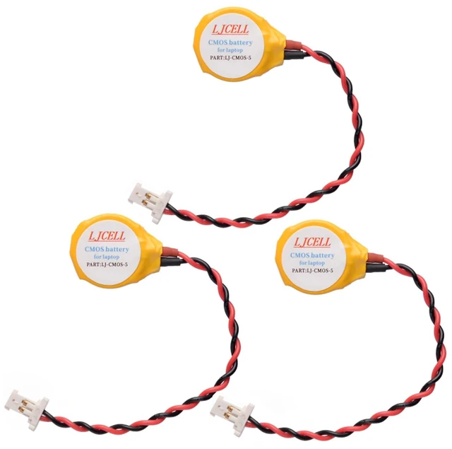 Main image of 3PCS CMOS ML1220 Battery for DELL XPS 13 15 9343 9350 9360 9365 BIOS RTC ML1220 Battery with 2 Wire Cable and Connector