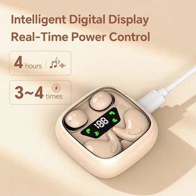 Alt view image 7 of 7 - Flat Sleep Mini Invisible Small Tiny Earbuds Wireless Bluetooth Ear Buds for Sleeping Headphones Micro Smallest Discreet Sleep Earbuds Earphones for Side Sleepers, Small Ears Canals Women, Work