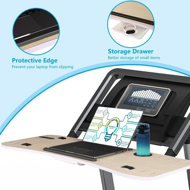 Alt view image 3 of 7 - Treadmill Desk Attachment-39 Wide Universal Walking Laptop Desk Holder with Cup Tablet Phone Holder & Laptop Stand, Ergonomic Platform Workstation for Treadmill