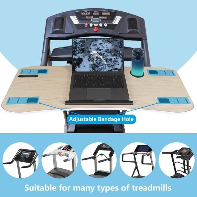 Alt view image 5 of 7 - Treadmill Desk Attachment-39 Wide Universal Walking Laptop Desk Holder with Cup Tablet Phone Holder & Laptop Stand, Ergonomic Platform Workstation for Treadmill