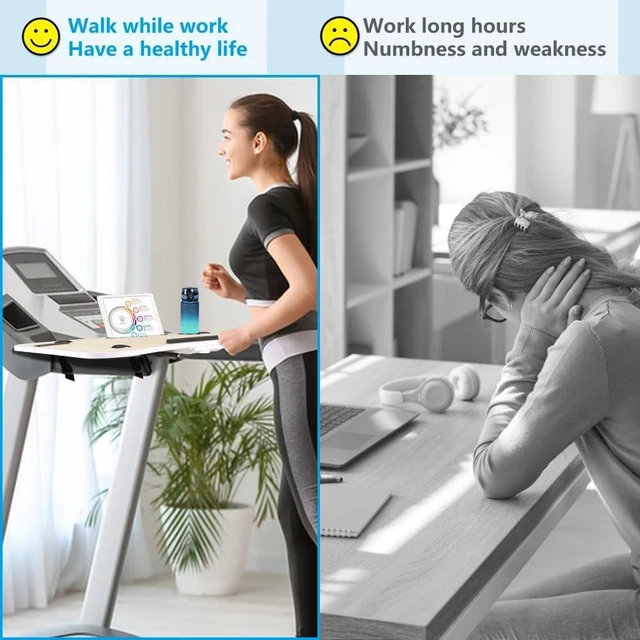 Alt view image 6 of 7 - Treadmill Desk Attachment-39 Wide Universal Walking Laptop Desk Holder with Cup Tablet Phone Holder & Laptop Stand, Ergonomic Platform Workstation for Treadmill