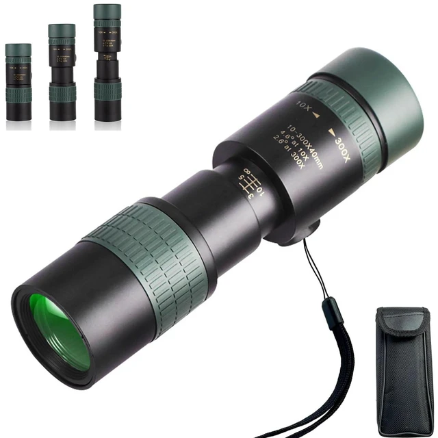 Main image of 10-300x40 Monoculars for Adults High PoweredZoom Monocular Telescope with BAK4 & FMC Lens for Concerts, Birdwatching, Stargazing, Green (Smartphone Adapter &Tripod NOT Include)
