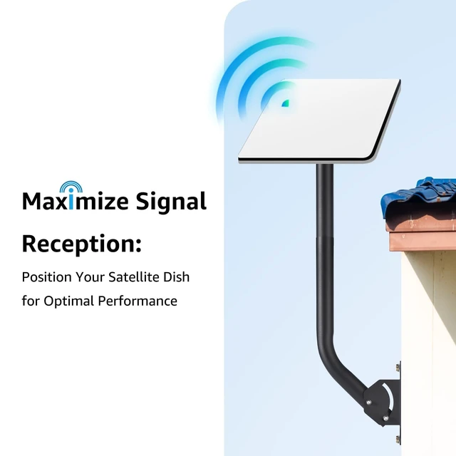 Alt view image 6 of 7 - Starlink Gen 2 Wall Mount Adjustable Angle Long J Pole Roof Mount Metal Mounting Kit, 1.4" Dia x 17" L Short Pipe, for Starlink V2 Dish, Internet Satellite TV Antenna, or Weather Station
