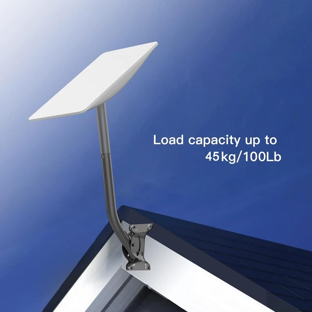 Alt view image 4 of 7 - Starlink Gen 2 Wall Mount Adjustable Angle Long J Pole Roof Mount Metal Mounting Kit, 1.4" Dia x 17" L Short Pipe, for Starlink V2 Dish, Internet Satellite TV Antenna, or Weather Station