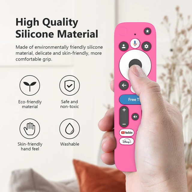 Alt view image 2 of 5 - Cover for onn Google TV 4K Pro 2024 Streaming Device, Pink Case Silicone Protector