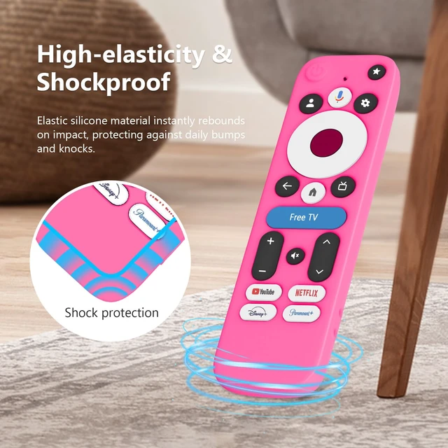 Alt view image 4 of 5 - Cover for onn Google TV 4K Pro 2024 Streaming Device, Pink Case Silicone Protector