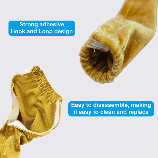 Alt view image 7 of 7 - Fabric Cord Cover,2 Pack Touch Fasteners Gold Chandelier Chain Cover 70.8inches Brushed Polyester Fabric Flannel for Wires,Decorative Cord Hider Easy Install