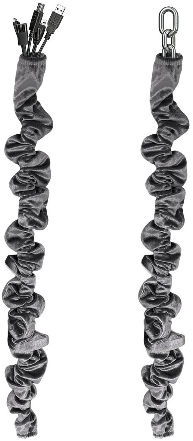 Main image of Chandelier Cord Cover Gray 2 Pack with Touch Fasteners,70.8inches Brushed Polyester Fabric Chain Sleeve for TV Cord Cover Decorative Wire Hider Easy Install Convenient for Wire Management
