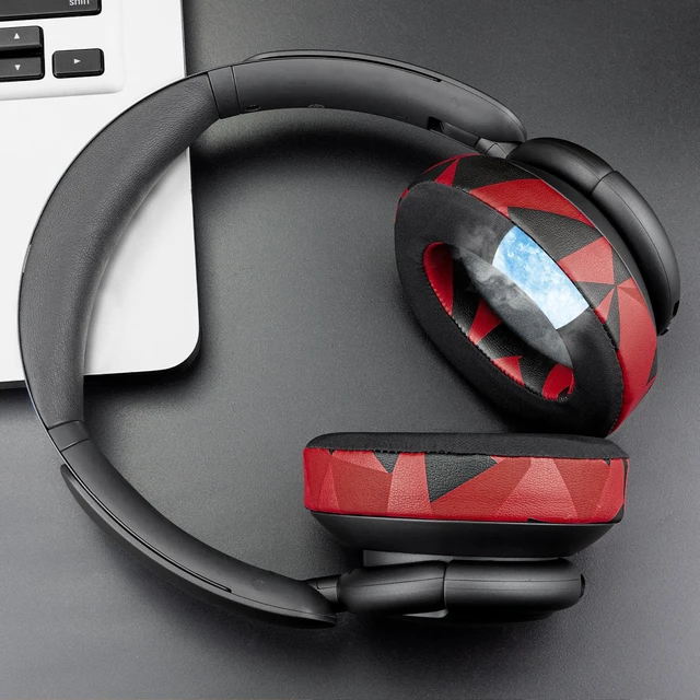 Alt view image 7 of 7 - Cooling Gel Earpads Replacement for Anker Soundcore Life Q30/Q30i/Q35 Headphones, Ear Pads Cushions with Ice Silk Fabric, High-Density Noise Isolation Foam - Red Storm