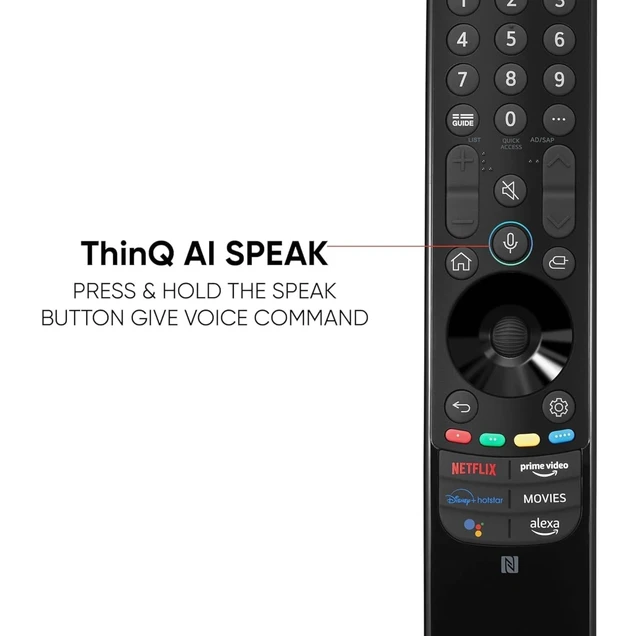 Alt view image 6 of 7 - OEM Replacement Voice Magic Remote Control for 2021 2022LG 4K UHD, OLED, NanoCell Smart TVs with Netflix Prime Disney+ Alexa Keys, Bluetooth Magic Remote with Voice, Scroll & Point Functions (MR22GN)