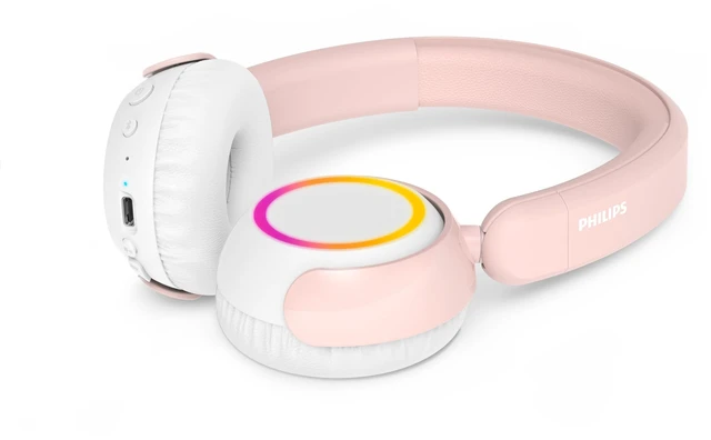 Main image of K4200 Wired Headphones for School, Kids Headphones with Cord, Durable and Foldable, Safe Volume Limited, Ultra Lightweight, Built-in Microphone, On-Ear Girls Boys Toddler Headphone, Pink