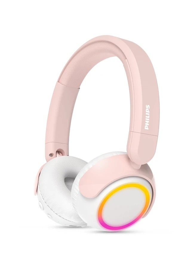 Alt view image 2 of 2 - K4200 Wired Headphones for School, Kids Headphones with Cord, Durable and Foldable, Safe Volume Limited, Ultra Lightweight, Built-in Microphone, On-Ear Girls Boys Toddler Headphone, Pink