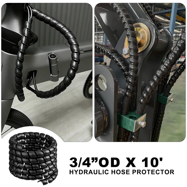 Alt view image 6 of 6 - Hydraulic Hose Protector, 3/4" OD x 10' Length Spiral Wrap