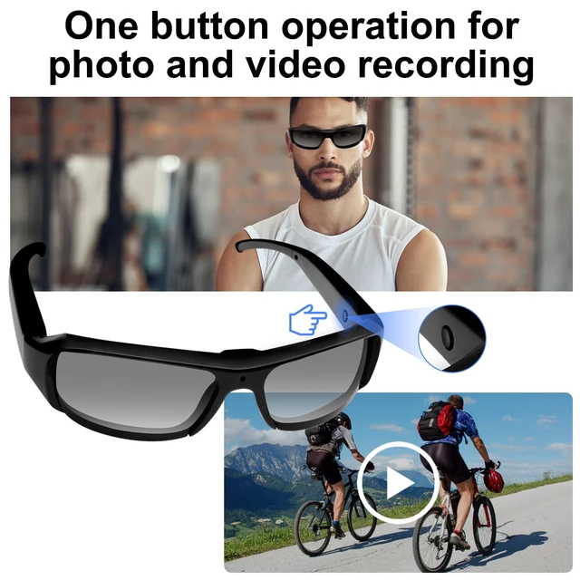 Alt view image 3 of 7 - Camera Glasses Action Camera HD 1080P Smart Glasses Video Camera Wearable Sunglasses Sport Camera mit 16GB Micro SD Card for Driving, Fishing and Hiking/Outdoor Activities