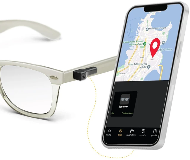 Main image of Specs Finder for Android Dolphin Eyewear Finder Glasses Tracker Compatible with Android and Apple iOS Prevents Loss with configurable Seperation Alarm Compact Rechargeable Battery