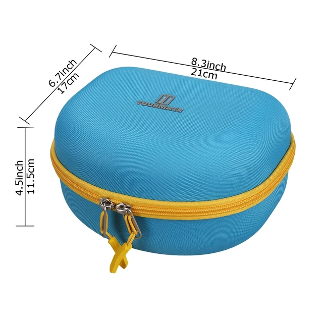 Alt view image 3 of 7 - Hard Travel Case for Riwbox CT-7 / CT-7S Cat Ear LED Light Kids Wireless Headphones, Protective Carrying Storage BagBox for Sale (Blue&Yellow)