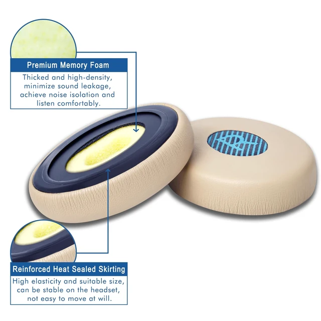 Alt view image 4 of 7 - Ear Pads Replacement for Bose On-Ear 2 Headphones, Ear Cushion for Bose OE2 OE2i / SoundTrue On-Ear/SoundLink On-Ear Headset, Durable & Longer Lasting (Khaki)