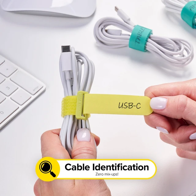 Alt view image 5 of 7 - Write On! Cinch Straps - 5" Tropics (12-Pack) Colorful Cord Organizer Straps for Office Desk Accessories to Organize and Label Cable Management