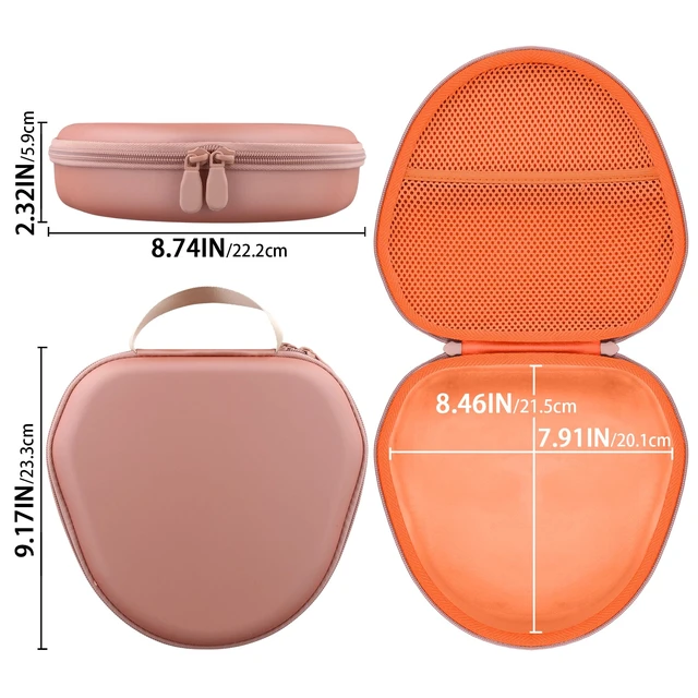 Alt view image 2 of 7 - Hard Case for Apple AirPods Max 2/AirPods Max Wireless Headphones Travel Storage Bag, Portable Carrying Box, Hard Protective Case Is Specifically Designed for Apple Airpods Max, Orange Case