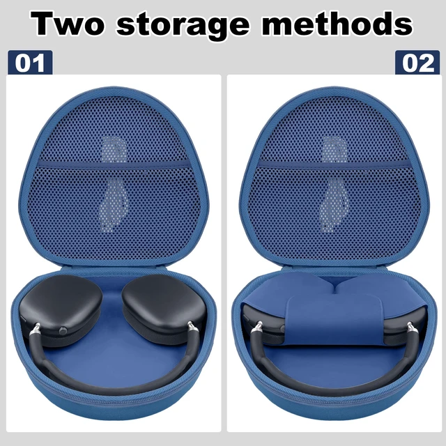 Alt view image 5 of 7 - Hard Case for Apple AirPods Max 2/AirPods Max Wireless Headphones Travel Storage Bag, Portable Carrying Box, Hard Protective Case Is Specifically Designed for Apple Airpods Max, Dark Blue