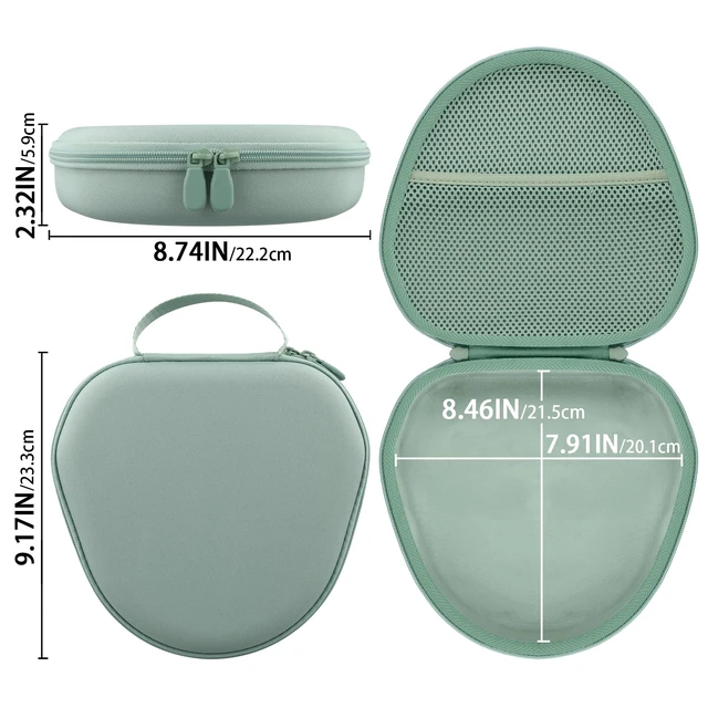 Alt view image 7 of 7 - Hard Case for Apple AirPods Max 2/AirPods Max Wireless Headphones Travel Storage Bag, Portable Carrying Box, Hard Protective Case Is Specifically Designed for Apple Airpods Max, Grreen Case