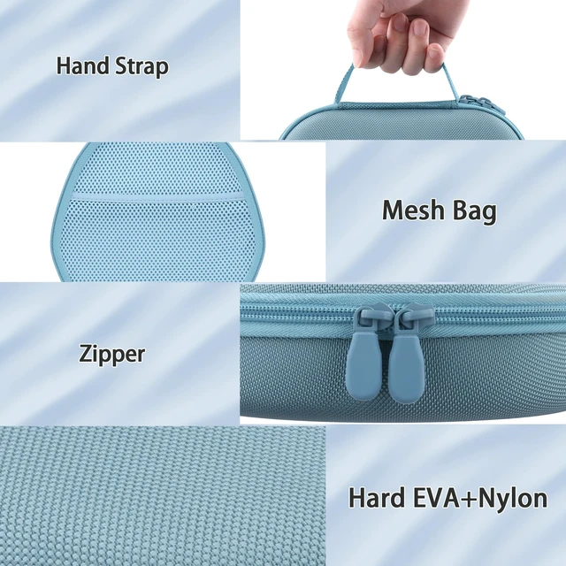 Alt view image 4 of 7 - Hard Case for Apple AirPods Max 2/AirPods Max Wireless Headphones Travel Storage Bag, Portable Carrying Box, Hard Protective Case Is Specifically Designed for Apple Airpods Max, Light Blue