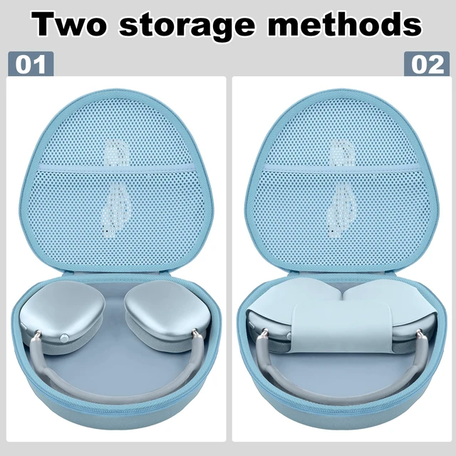 Alt view image 5 of 7 - Hard Case for Apple AirPods Max 2/AirPods Max Wireless Headphones Travel Storage Bag, Portable Carrying Box, Hard Protective Case Is Specifically Designed for Apple Airpods Max, Light Blue
