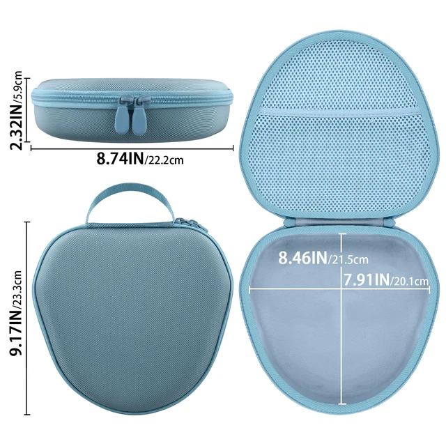 Alt view image 7 of 7 - Hard Case for Apple AirPods Max 2/AirPods Max Wireless Headphones Travel Storage Bag, Portable Carrying Box, Hard Protective Case Is Specifically Designed for Apple Airpods Max, Light Blue