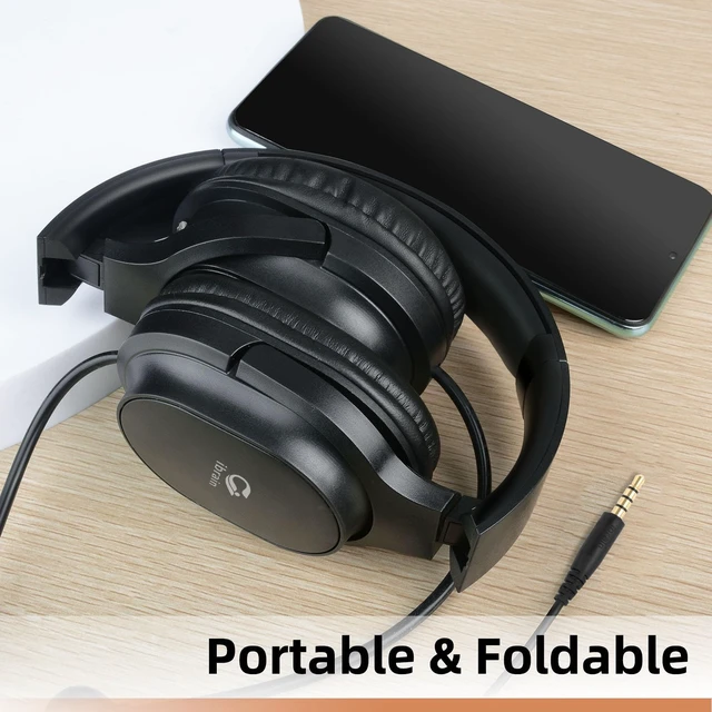 Alt view image 4 of 7 - Air Tube Headphones Air Tube Headset Over the Ear Headphones Wired Airtube Headset with 3.5mm Jack - Black