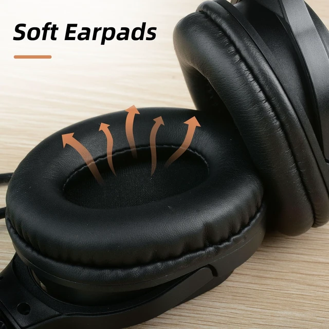 Alt view image 7 of 7 - Air Tube Headphones Air Tube Headset Over the Ear Headphones Wired Airtube Headset with 3.5mm Jack - Black