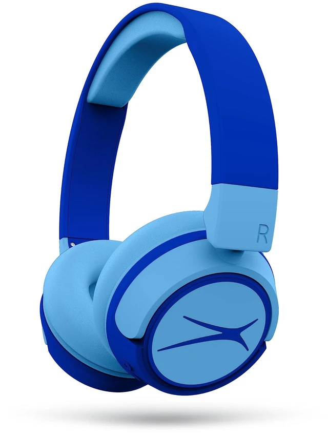 Main image of Kid Safe 2-in-1 Wireless Bluetooth Headphones - Crystal Clear Sound, Safe Volume Limiting, Foldable Design - Enjoy Audio and Protect Your Child's Hearing (Hero Blue)