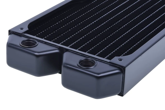 Alt view image 3 of 6 - NexXxos ST30 Full Copper Radiator, 420mm, Triple Fan, Black Full Copper Construction (Fins, Channels, and Chambers), 420mm, Separated Chambers for High Flow Rates