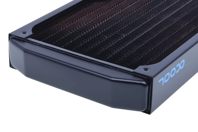 Alt view image 4 of 6 - NexXxos ST30 Full Copper Radiator, 420mm, Triple Fan, Black Full Copper Construction (Fins, Channels, and Chambers), 420mm, Separated Chambers for High Flow Rates