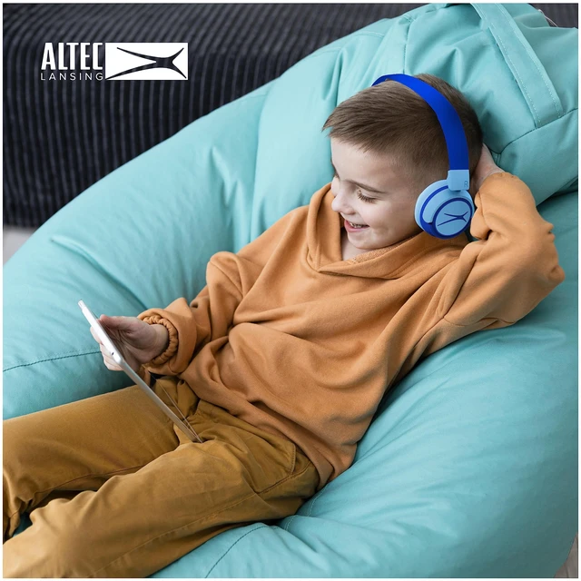 Alt view image 3 of 7 - Kid Safe 2-in-1 Wireless Bluetooth Headphones - Crystal Clear Sound, Safe Volume Limiting, Foldable Design - Enjoy Audio and Protect Your Child's Hearing (Hero Blue)