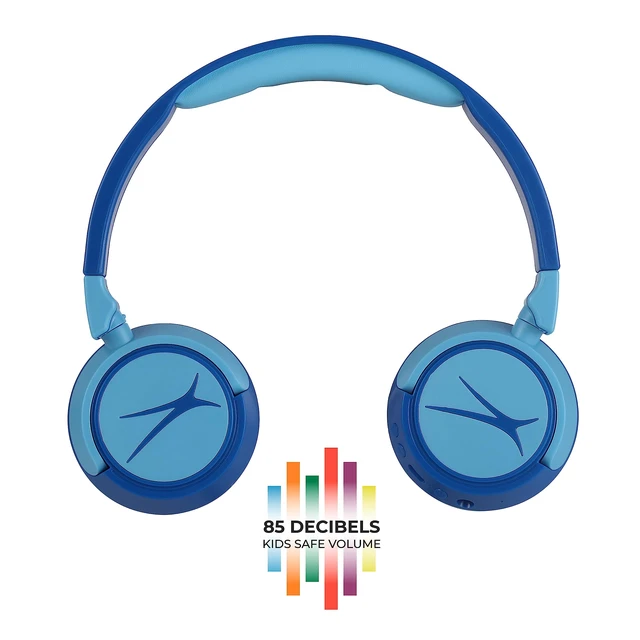 Alt view image 4 of 7 - Kid Safe 2-in-1 Wireless Bluetooth Headphones - Crystal Clear Sound, Safe Volume Limiting, Foldable Design - Enjoy Audio and Protect Your Child's Hearing (Hero Blue)