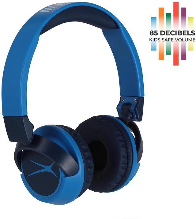 Alt view image 4 of 7 - Kid Safe 2-in-1 Wireless Bluetooth Headphones - Crystal Clear Sound, Safe Volume Limiting, Foldable Design - Enjoy Audio and Protect Your Child's Hearing (Knight Blue)
