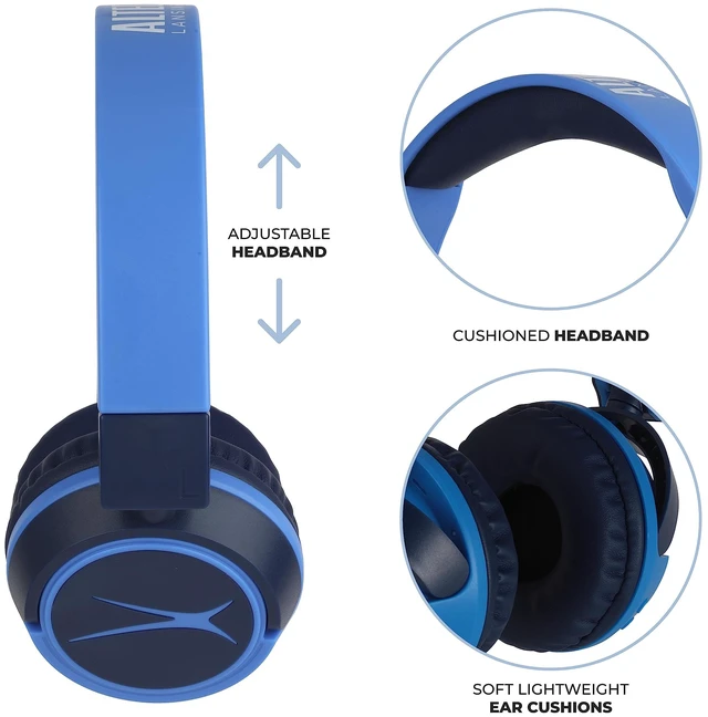 Alt view image 5 of 7 - Kid Safe 2-in-1 Wireless Bluetooth Headphones - Crystal Clear Sound, Safe Volume Limiting, Foldable Design - Enjoy Audio and Protect Your Child's Hearing (Knight Blue)