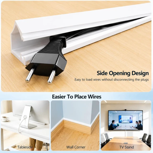 Alt view image 3 of 7 - 78" Silicone Cord Hider for Wall, Cable Raceway to Hide TV Wires & Cords Flexible Cable Raceway for 1 Cord, Self-Adhesive Wire Cover for Home Office Desk Cable Management, Safer for Kids & Pets