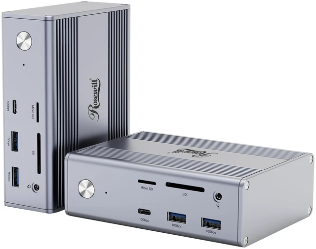 Main image of 14-in-1 USB C Laptop Docking Station, 100W PD Charging, 4K@60Hz Display, Triple 4K Display HDMI,10Gbps Transfer & Ethernet, Mac, Android, Windows/Dell/HP/Lenovo/Asus/Acer/ (Include Charger)