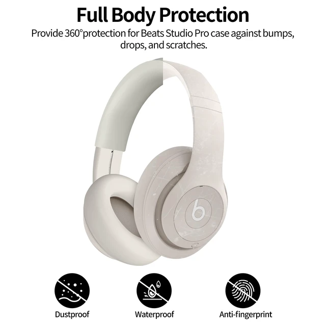Alt view image 3 of 6 - 3 in 1 Silicone Case for Beats Studio Pro, Anti-Scratch Ear Pad Case/Shell Cover/Headband Covers for Beats Studio Pro, Accessories Soft Silicone Skin Protector (Apricot)