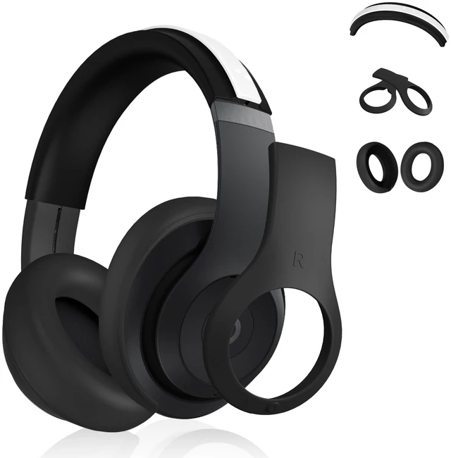 Main image of 3 in 1 Silicone Case for Beats Studio Pro, Anti-Scratch Ear Pad Case/Shell Cover/Headband Covers for Beats Studio Pro, Soft Silicone Skin Protector Accessories (Black)
