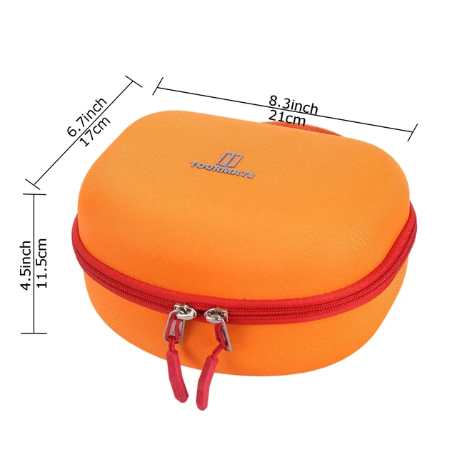 Alt view image 3 of 7 - Hard Travel Case for Riwbox CT-7 / CT-7S Cat Ear LED Light Kids Wireless Headphones, Protective Carrying Storage Bag Box for Sale(Orange&Yellow)
