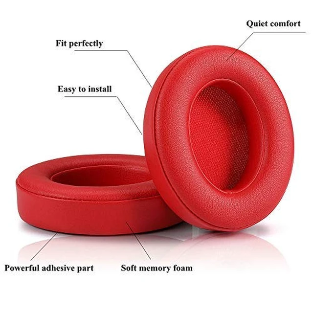 Alt view image 5 of 6 - Replacement Ear Pads Cushions, Earpads Cover Compatible with Beats Studio 2 and Studio 3 Over Ear Headphones 1 Pair (Red)