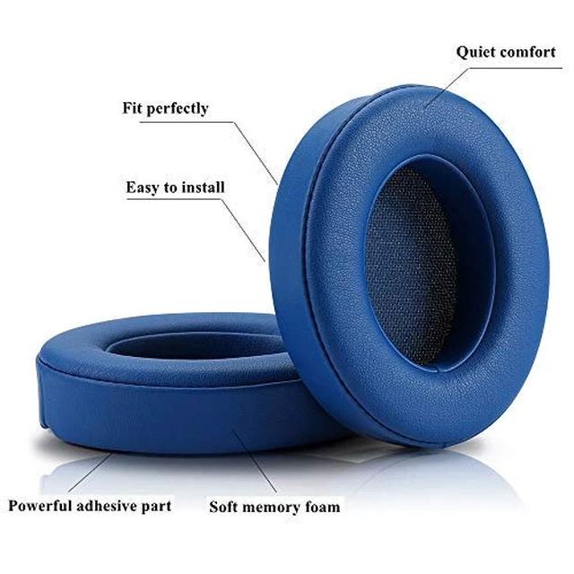 Alt view image 7 of 7 - Replacement Ear Pads Cushions, Earpads Cover Compatible with Beats Studio 2 and Studio 3 Over Ear Headphones 1 Pair (Blue)