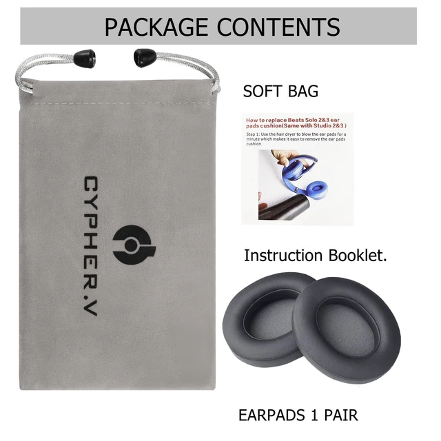 Alt view image 6 of 7 - Replacement Ear Pads Cover, Earpads Cushions Compatible with Beats Studio 2 and Studio 3 Over Ear Headphones 1 Pair (Titanium)