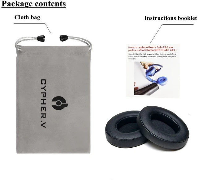 Alt view image 5 of 6 - Replacement Ear Pads Cushions, Earpads Cover Compatible with Beats Studio 2 and Studio 3 Over Ear Headphones by Dr.DRE 1 Pair (Black)